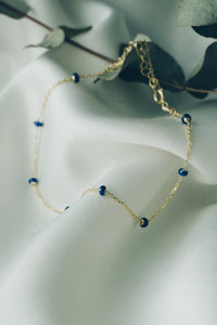 Dark blue chain ankle bracelet