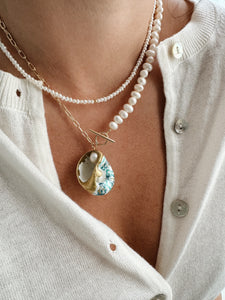Ami bead pearl necklace