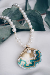 Forever green seashell necklace