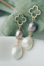 June clover pearl earrings